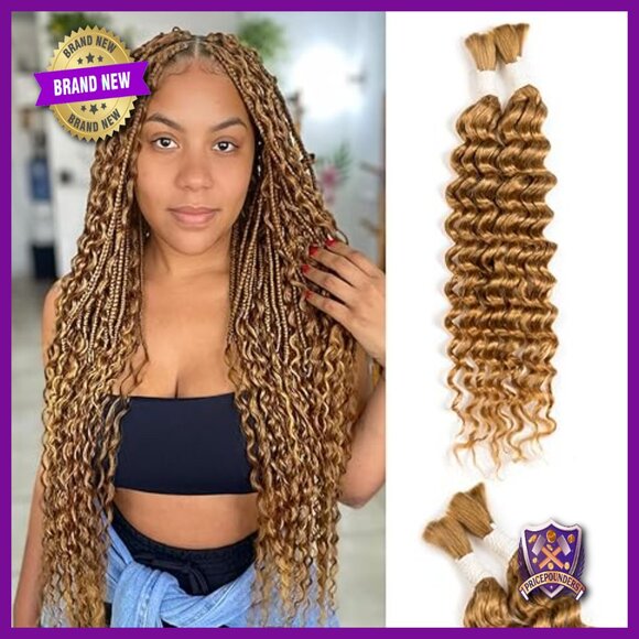 Deep Wave Human Hair Braiding Extensions 18 Inch 2 Bundles 50g main image 7
